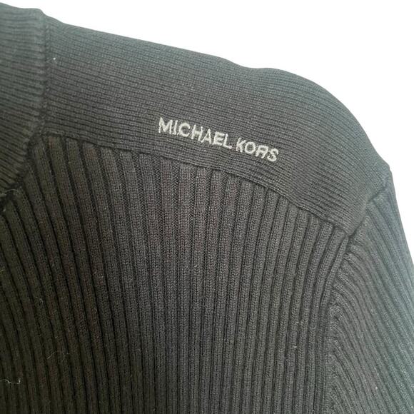Michael Kors Men’s Black Ribbed Half-Zip Slim Fit Casual Pullover Large - Picture 5 of 10